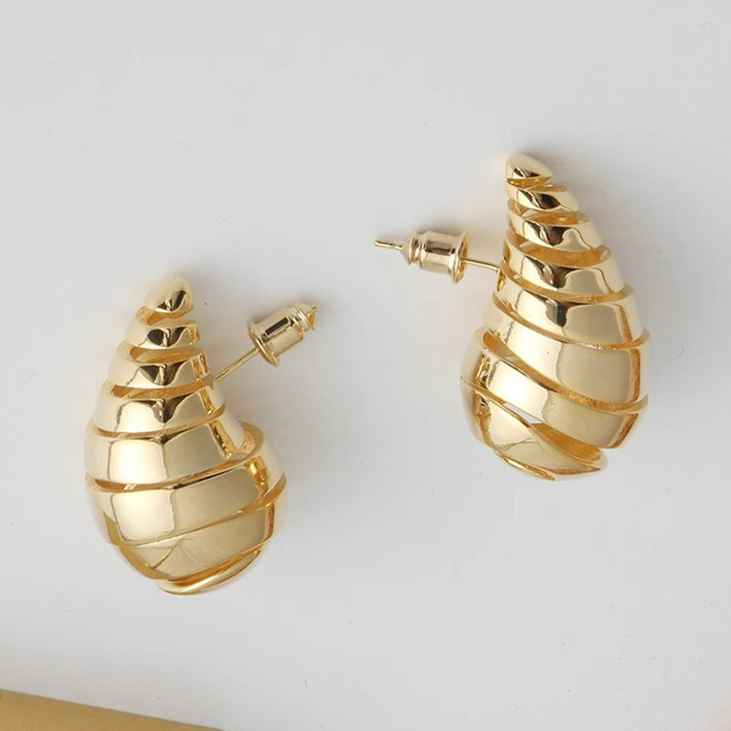 1 Pair Modern Style Flame Plating Copper Earrings