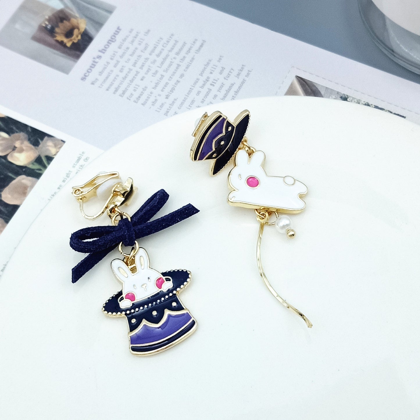 Fashion Cartoon Alloy Enamel Stoving Varnish Drop Earrings