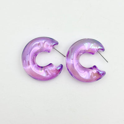 Aurora Candy Color Acrylic C-Shape Earrings for Women