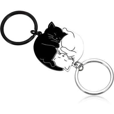 Cartoon Cat Titanium Steel Unisex Keychain Pendant