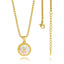 Stainless Steel Inlay Shell Pendant Necklace with 18k Gold Plated Round Floral Design and Alphabet Charm