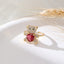 1 Piece Fashion Heart Bear Copper Plated Zircon Adjustable Open Ring