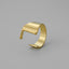 Fashion Alphabet Titanium Steel Gold Plated Open Ring