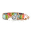 Ethnic Color Block Agate Stone Handmade Leather Bracelet