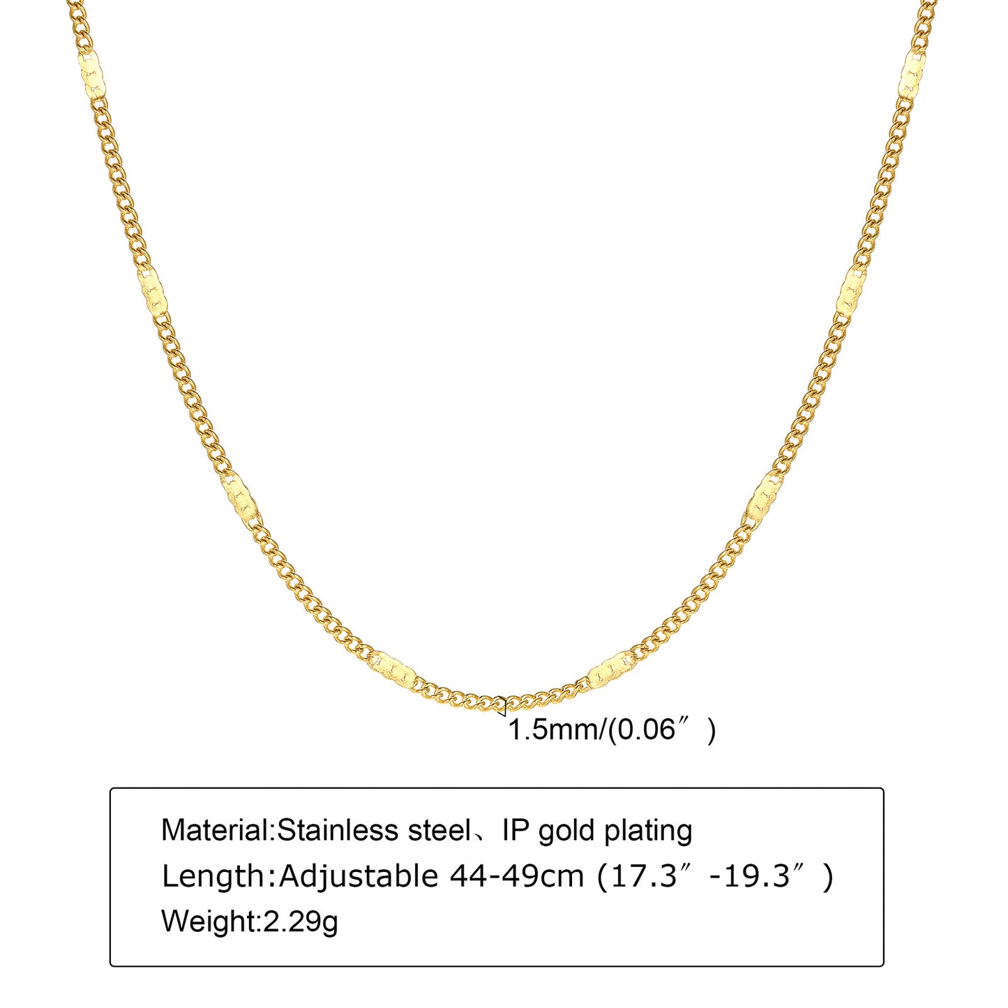 Wholesale Simple Style Solid Color Stainless Steel 18K Gold Plated Titanium Steel Necklace