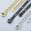 Geometric Titanium Steel 18K Gold Plated Necklace and Bracelet Set with Crystal Clasp