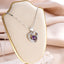 Fashion Heart Shape Crystal Pendant Necklace with Sapphire and Rhinestones in 925 Silver Plating