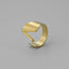 Fashion Alphabet Titanium Steel Gold Plated Open Ring