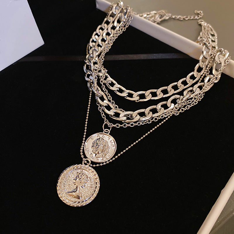 Exaggerated Classic Style Human Geometric Alloy Wholesale Layered Necklaces