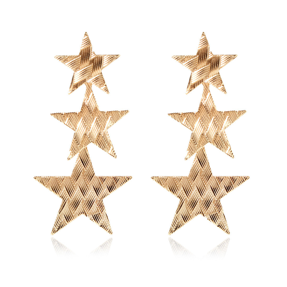 Simple Square Star Metal Stripe Women's Drop Earrings