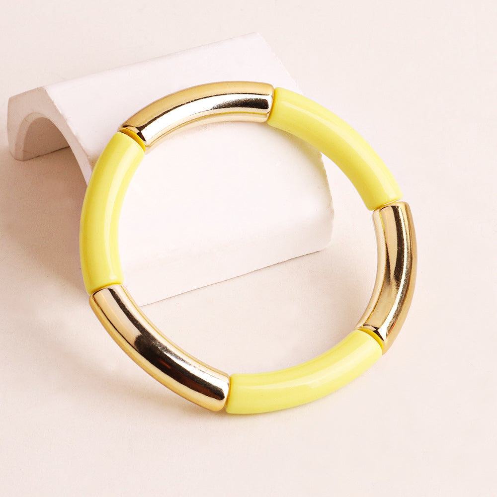 Fashion Acrylic Women's Bangle Bracelet - Multicolor Elastic Design