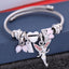 Fashion Metal Adjustable Bracelet with Crystal Heart and Angel Pendant