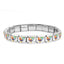 Nordic Italian 9mm Universal Stainless Steel Rainbow Pearl Crown DIY Bracelet