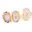 Casual Irregular Agate Gold Plated Adjustable Open Ring