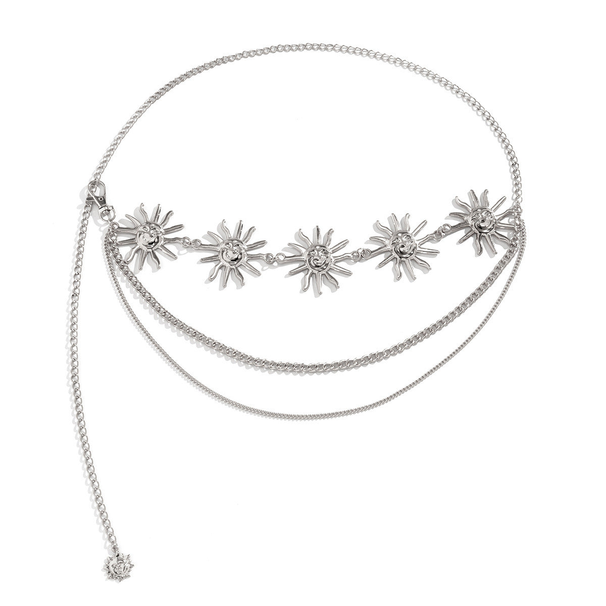 Sunflower Multi-Layer Alloy Waist Chain Belt