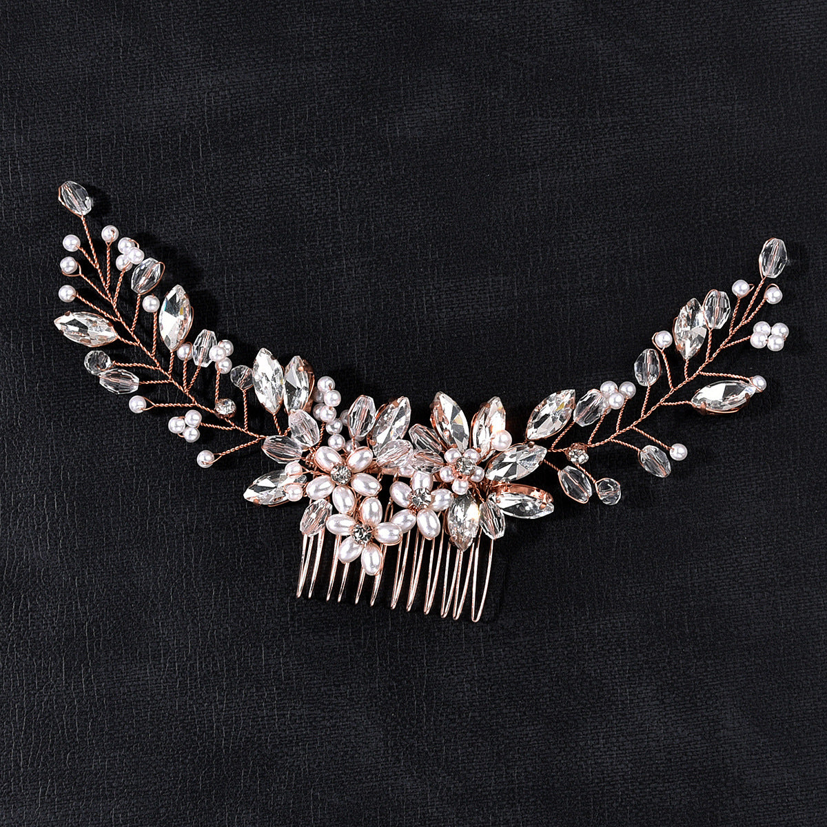 Simple Pearl Leaf Hair Comb Bridal Accessories