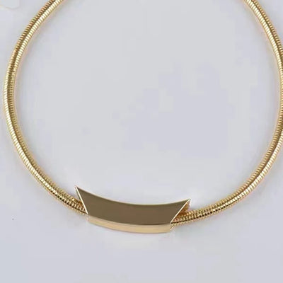 Streetwear Geometric Silver Alloy Choker Necklace for Women