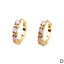 Inlaid Micro-color Diamond Gold-plated Copper Hoop Earrings for Women