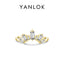 Luxurious Crown 14K Gold and Rhodium Plated Sterling Silver Zircon Ring