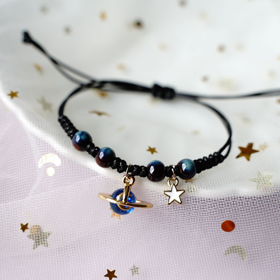 Simple Constellation Cosmic Planet Star and Moon Bracelets for Couples and Students