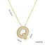 Korean Style Gold Plated Zircon Letter Pendant Necklace