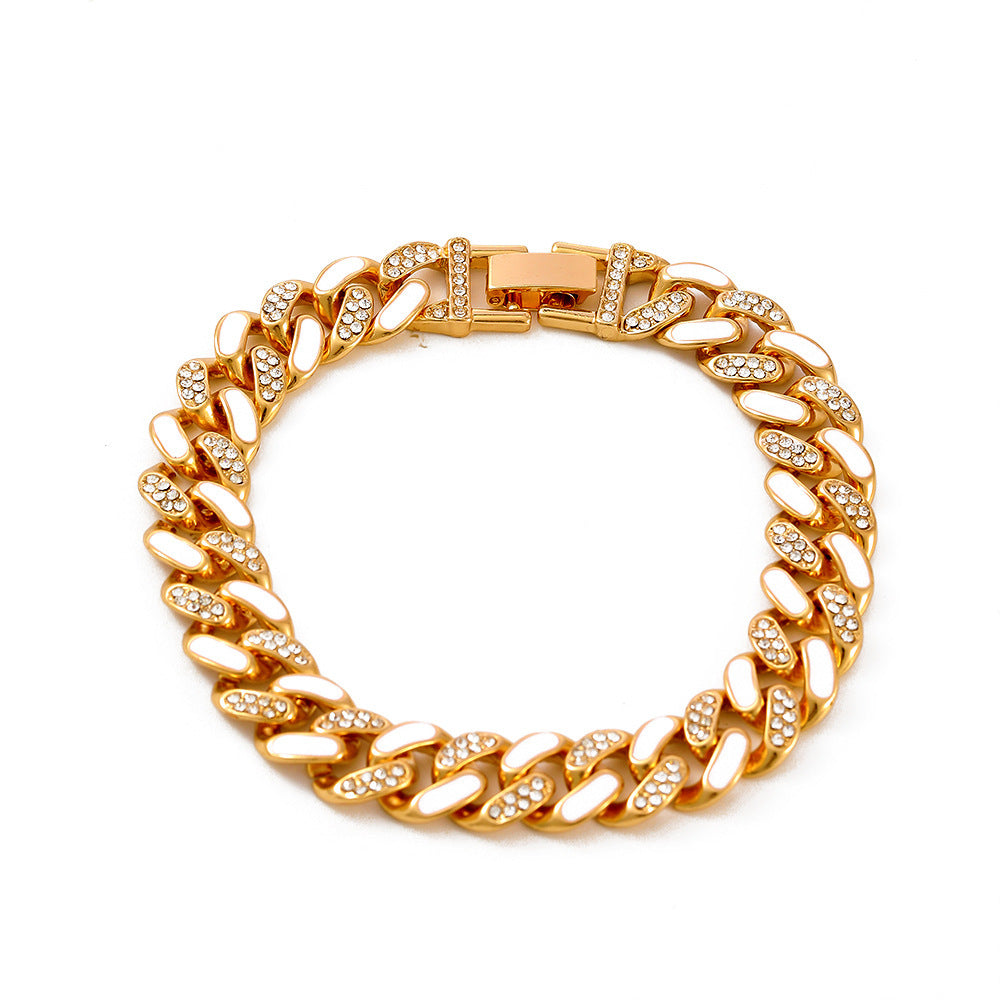 Hip-hop Diamond-studded Cuban Chain Bracelet Jewelry