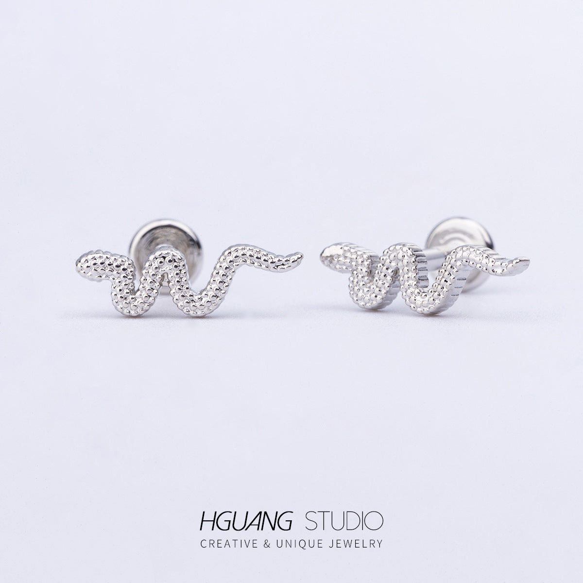 Heart Shape Snake & Butterfly Zircon Titanium Steel Lip and Ear Stud