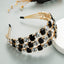 Women's Plaid Alloy Diamond Headband with Black and White Glass Rhinestones