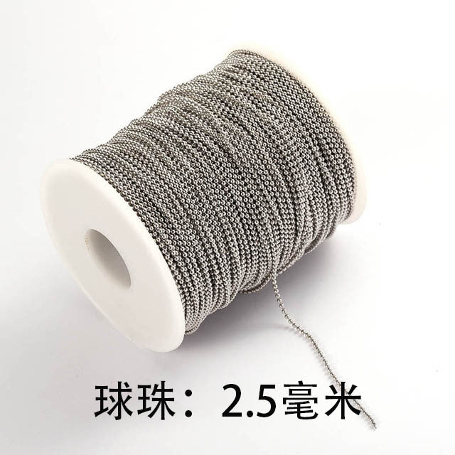 3mm 304 Stainless Steel Polished Bead Chain for DIY Accessories