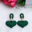 1 Pair Heart Shape Acrylic Drop Earrings - Fashionable Candy Color Chain Design