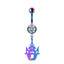 Colorful Floral & Animal Stainless Steel Belly Ring Set with Rhinestones