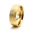 18K Gold Plated Stainless Steel Geometric Carved Minimalist Men's Ring