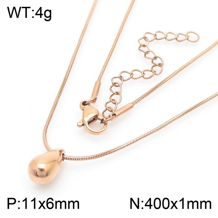 1 Pair Simple Style Water Droplets Plating Stainless Steel 18K Gold Plated Earrings