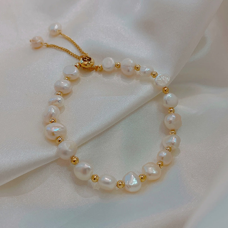 Golden Freshwater Pearl Bee Bracelet