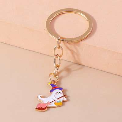 Cute Cartoon Halloween Pumpkin Witch Keychain Pendant