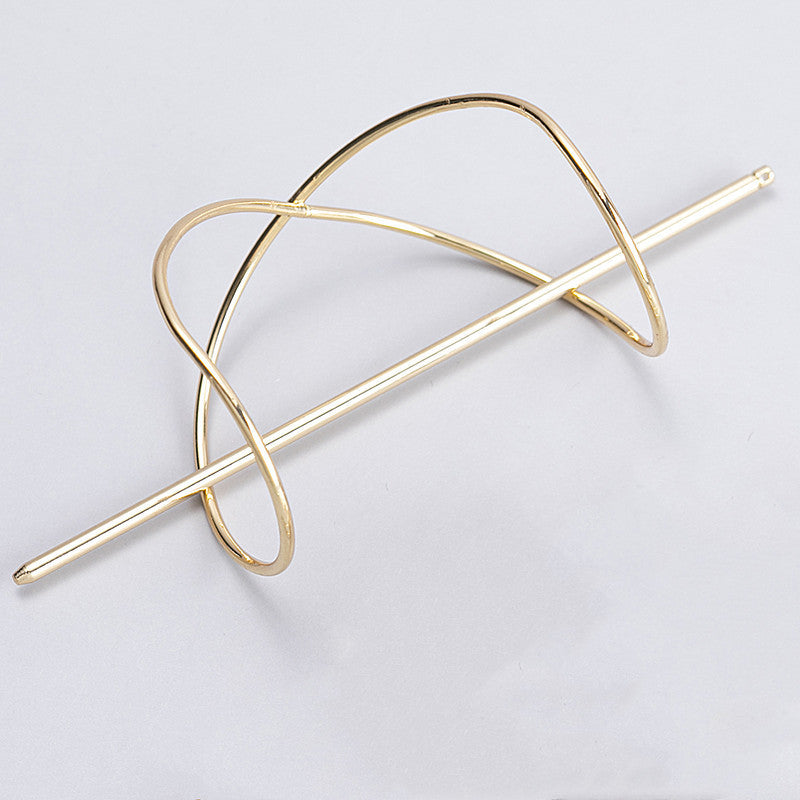 Solid Color Alloy Plated Irregular Metal Hairpin