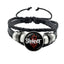 Punk Letter PU Leather Unisex Bracelet with Snap Clasp - Heavy Metal Band Inspired Braided Accessory