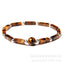 Fashion Crystal Tiger Eye Beaded Bracelet with Stainless Steel Spacer