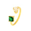 IG Style Korean Square Water Droplet Zircon 18K Gold Plated Adjustable Ring