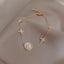 Elegant Star and Moon Zircon Pearl Women's Bracelet - Korean Fashion Design