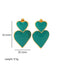 1 Pair Elegant Sweet Heart Shape Titanium Steel Drop Earrings