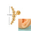 18K Gold Plated Geometric Stainless Steel Lip and Ear Stud Set with Rhinestones