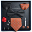 Business Stripe Polyester Men's Tie Gift Set - 8 Piece Collection for Weddings and Formal Occasions