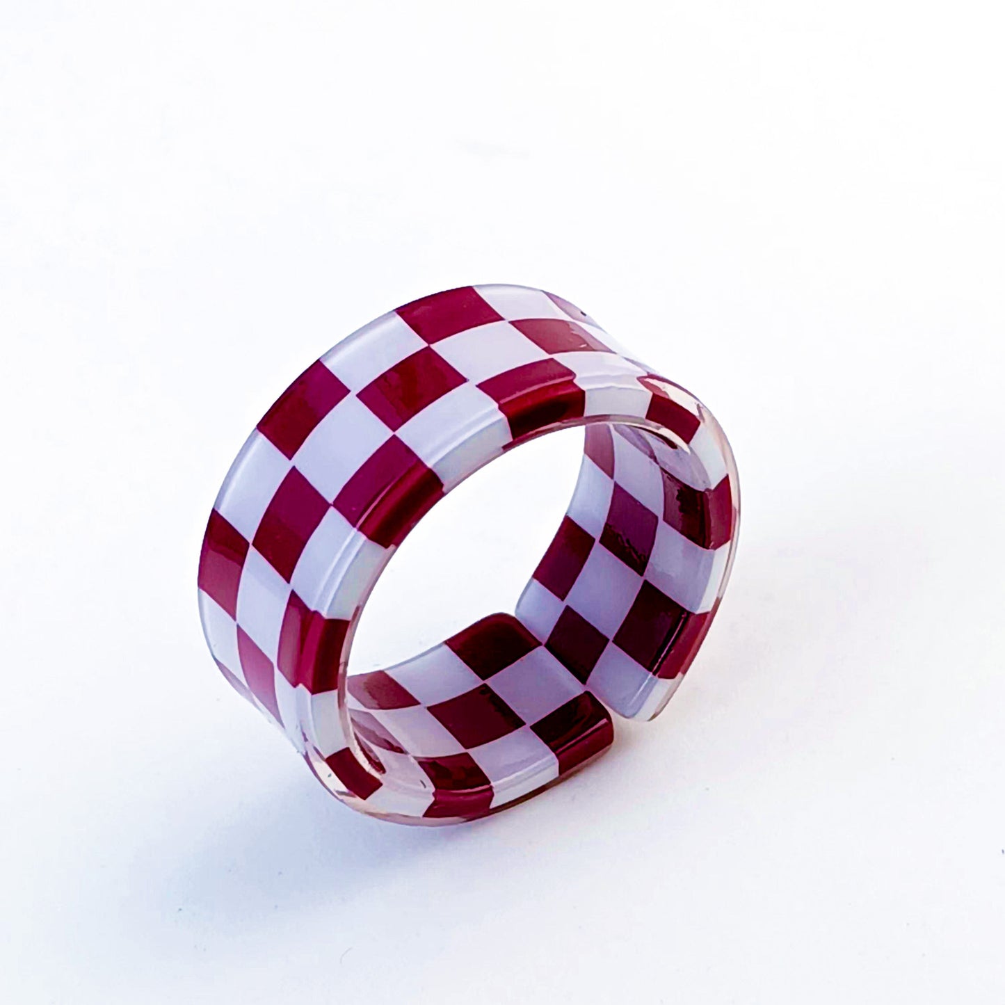 Simple Style Plaid Resin Enamel Women's Ring Set