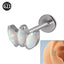 G23 Titanium Opal Lip and Ear Stud Set with Zircon Inlay