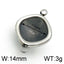 Rhombus Stainless Steel Jewelry Accessories Double Circle DIY Pendant with Gemstone Inlay Base