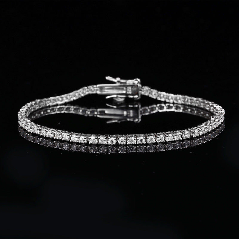 Sterling Silver Minimalist Moissanite Bracelet for Women Gift