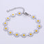 Bohemian Daisy Stainless Steel Epoxy Bracelet