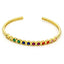 Colored Zircon Snake Head Open-end Bangle Bracelet