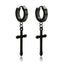 1 Pair Minimalist Cross Titanium Steel Drop Earrings for Men and Women